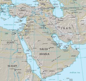 中東地図（Wikipediaから）